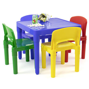 4 plastic chair set with outlet table